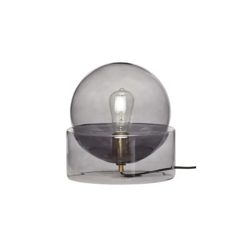 Wybór klientów Szklana lampa stołowa kula, przydymiony, Hübsch