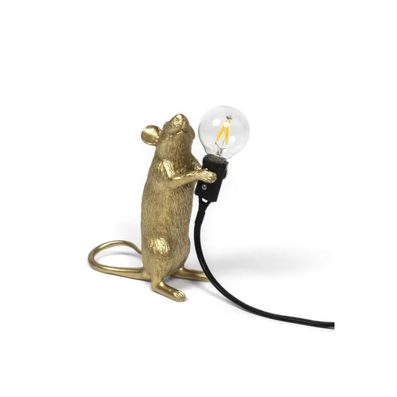 Lampa stołowa Mouse Step, złoty kabel czarny, Seletti Bezpieczne zakupy