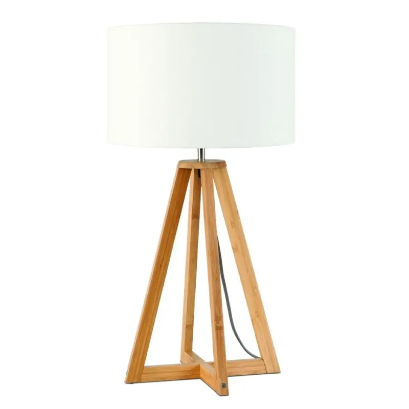 Obniżka ceny Lampa stołowa Everest, bambus abażur biały, Good and Mojo