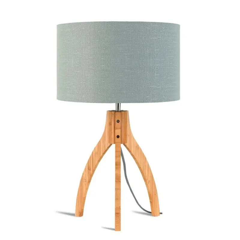 Lampa stołowa Annapurna, bambus abażur jasnoszary, Good and Mojo Promocja