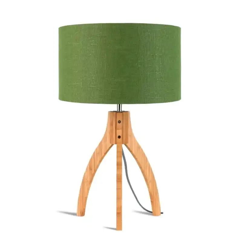 Lampa stołowa Annapurna, bambus abażur zielony, Good and Mojo Tylko dziś