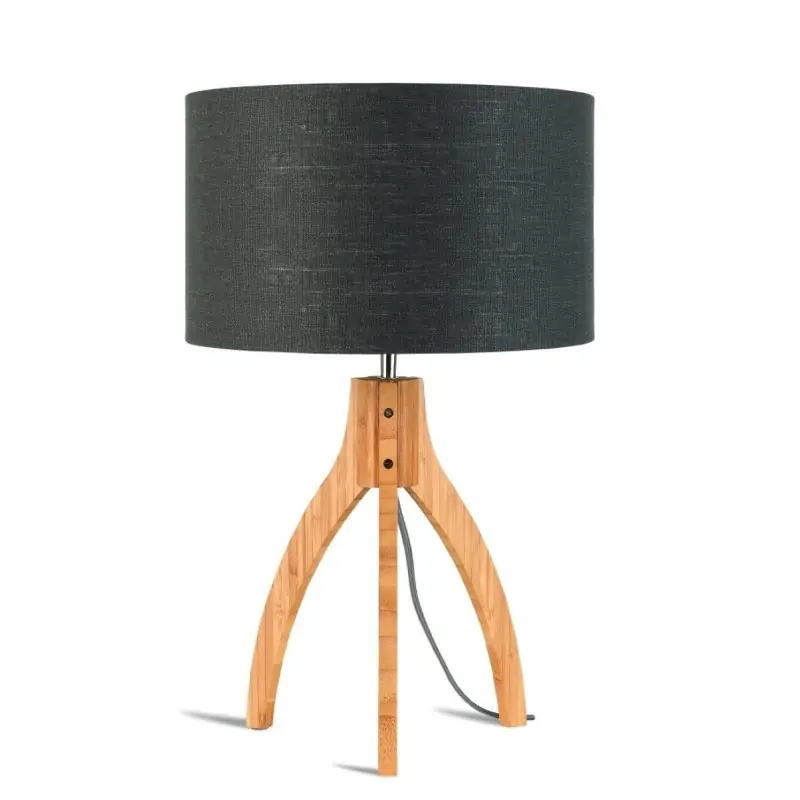 Zamów dziś Lampa stołowa Annapurna, bambus abażur ciemnoszary, Good and Mojo