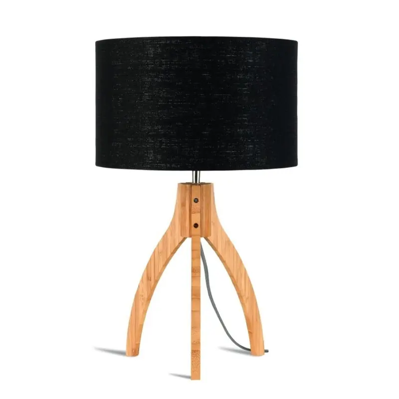 Lampa stołowa Annapurna, bambus abażur czarny, Good and Mojo Zamów dziś