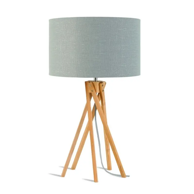 Lampa stołowa Kilimanjaro, bambus abażur jasnoszary, Good and Mojo Szybka dostawa
