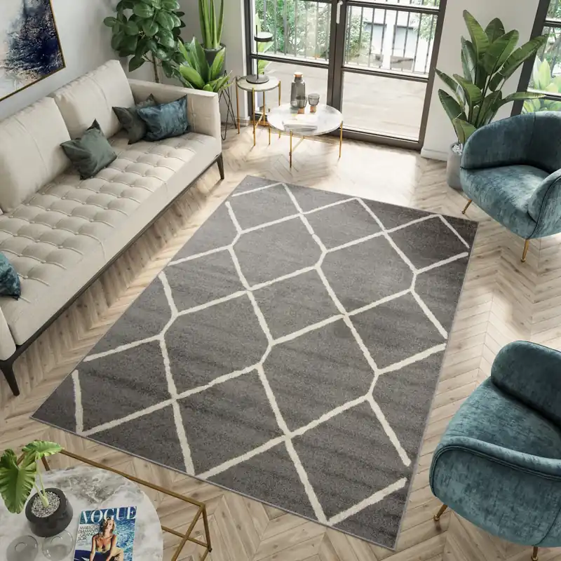 Dywan nowoczesny H180A DARK GRAY SPRING Szary 80x150cm Zniżka