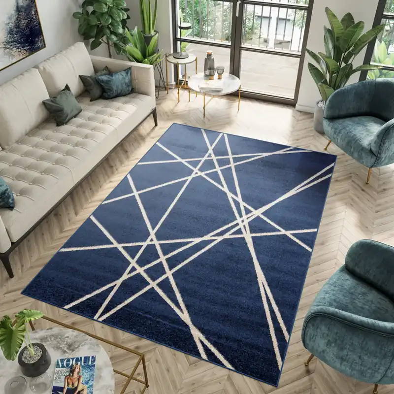 Dywan nowoczesny H175A DARK BLUE SPRING Niebieski 80x150cm Sprawdź teraz