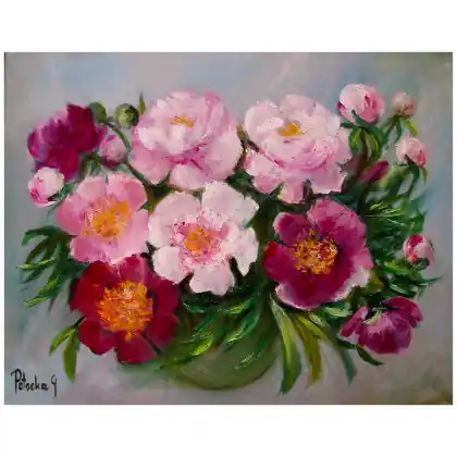 Piwonie obraz olejny 50-40cm Kup teraz