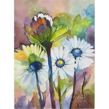 Zniżka Margerytki obietnica, Akwarela 24x32 cm