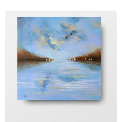 Wyprzedaż Białe łodzie- obraz akrylowy 60/60 cm