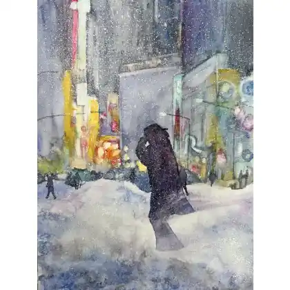 Zima w wielkim mieście 2 (30x40 cm) Łatwy zwrot
