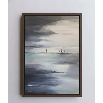 Abstrakcyjny pejzaż z drzewami- obraz akrylowy 100/70 cm Taniej