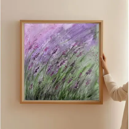 Akwarela 20x20cm. Lawenda Nowość