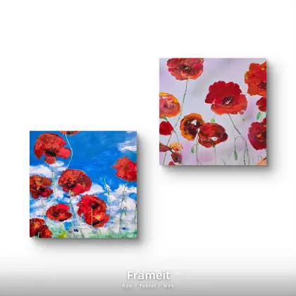 Maki kompozycja na plotnie 50x50x1 cm Szybka dostawa