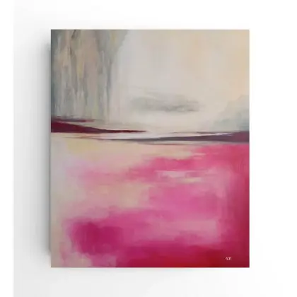 Abstrakcja z różem i złotem -obraz akrylowy 60/50 cm Łatwy zwrot
