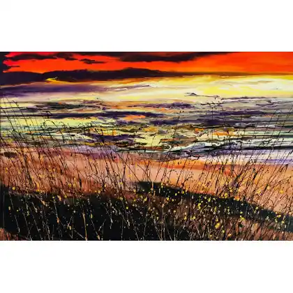 Oferta Flames in the sky over quiet fields