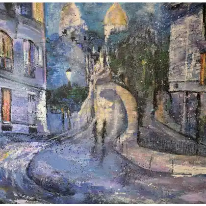 Wyprzedaż Montmartre, Paris, obraz akrylowy na płótnie 50x50x2