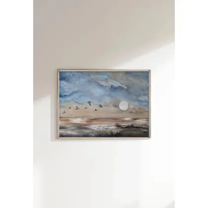 Akwarela 56x76cm. Lot nad wodą Bezpieczne zakupy