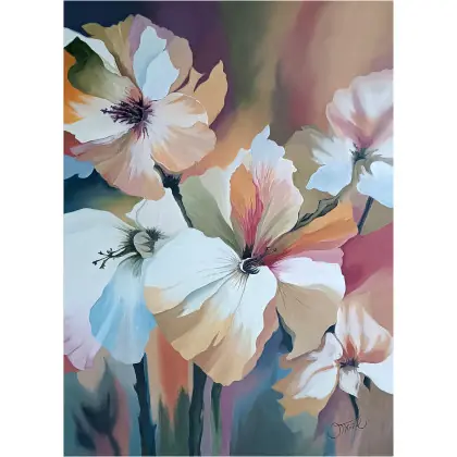 Tylko dziś Abstrakcyjny kwiatowy raj, obraz olejny 97x70 cm