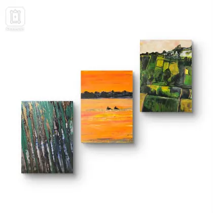 Nie przegap Kompozycja prac na płótnie, 40x50x2 cm, Bieszczady i Podlasie