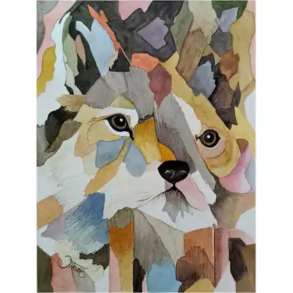 Najlepsza cena Cztery łapy koloru, Akwarela 24x32 cm