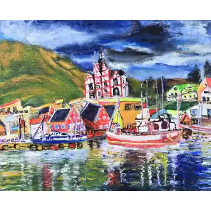 Zniżka Islandia na płótnie, 40x50x2 cm.