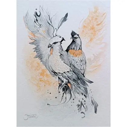 Sojusz skrzydeł, Akwarela 24x32 cm Bestseller