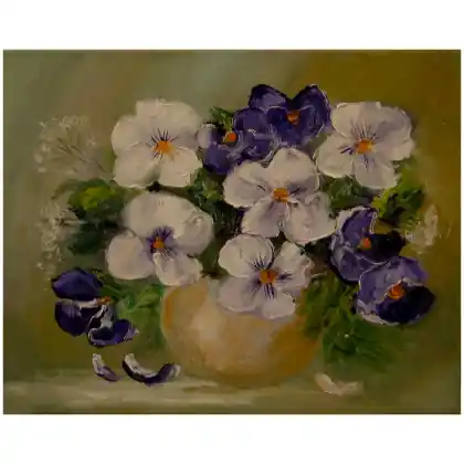 Bratki majowe obraz olejny 24cm-30cm Wysoka jakość