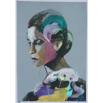 Elle, olej, akryl, 21 x29,7cm Okazja