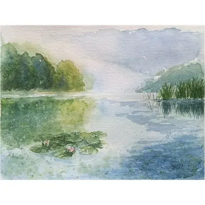 Nad stawem, Akwarela 24 x 32 cm. Dodaj do koszyka