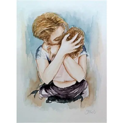 Taniej Miłość matki, Akwarela 24 x 32