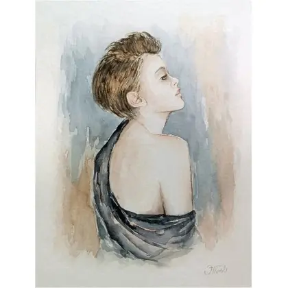 Zaduma, Akwarela 24 x 32 cm. Popularny