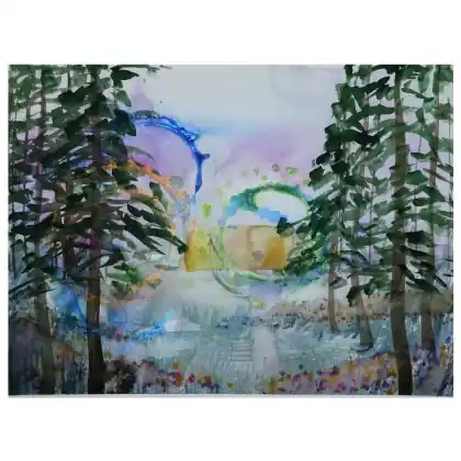Leśny krąg 40x30cm akwarela Wyjątkowa oferta