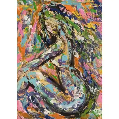 Kolorowy akt kobiecy 70x50 ,,Flora Nowy