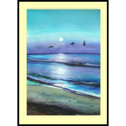 Oderwanie - akwarela w oprawie 70cm x 50cm Wyjątkowa oferta
