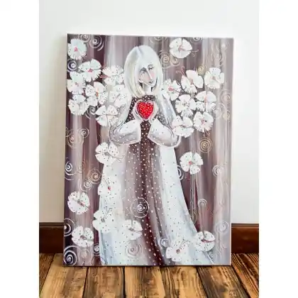 Anioł z serduszkiem. Giclee Popularny