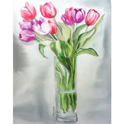 Oferta limitowana Tulipany w przezroczystym wazonie