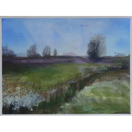 Jesienna Łąka 40x30cm akwarela Cena promocyjna