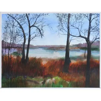Jesień Lipków 40x30cm akwarela Okazja
