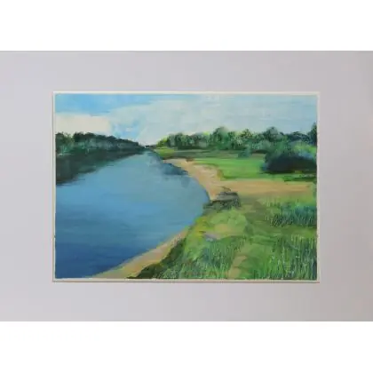 Wyprzedaż Nad rzeką, akryl, 35 x 50 cm