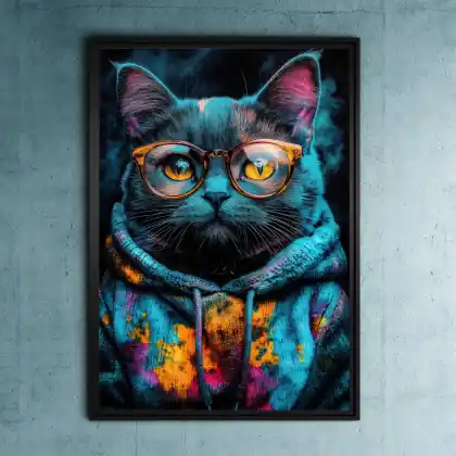 Cena promocyjna Hipsterski Kot Hubi - grafika na plakacie na A3