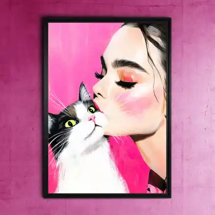 Obniżka ceny Kocham Cię Kocie - grafika na plakacie na A3