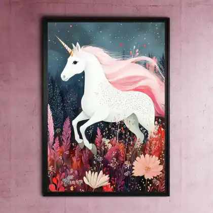 Magiczny Jednorożec - grafika na plakacie na A3 Ekspresowa dostawa