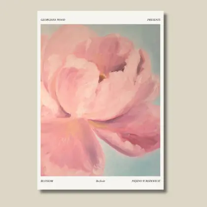 Dekoracyjny plakat z piwonią. Rozkwit. 50x70 cm Bezpieczna płatność