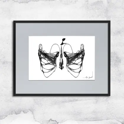 Autorska grafika z ramą (nr 54) - anioł Oferta