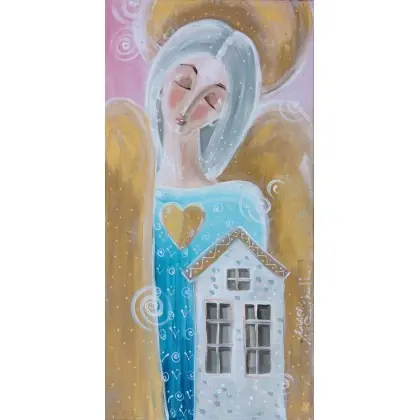 Anioł stróż domu. Giclee Premium