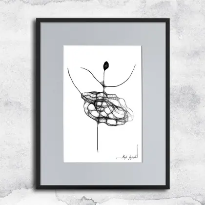 Dostępne od ręki Autorska grafika z ramą (nr 91)