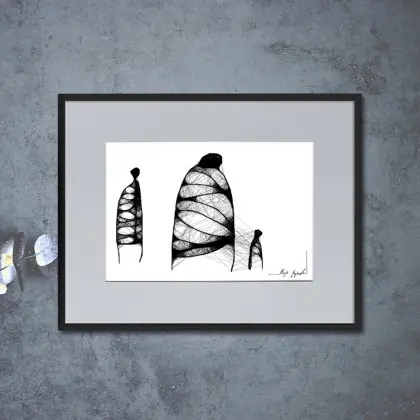 Autorska grafika z ramą - nr 131 Najlepsza cena