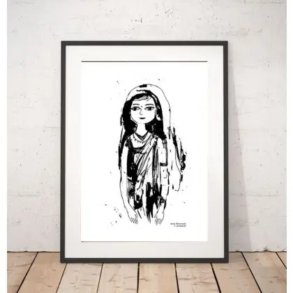 Oferta biało-czarny plakat z Hinduską