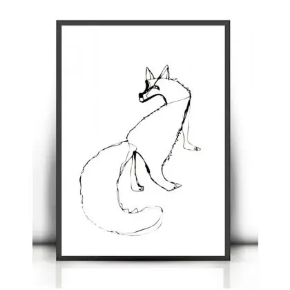 Zniżka 21x30 Lis plakat, lis grafika scandi