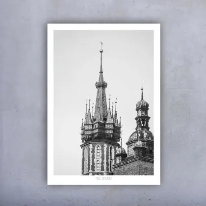 Ograniczona ilość Plakat 50x70 - Kraków wieże Mariacki